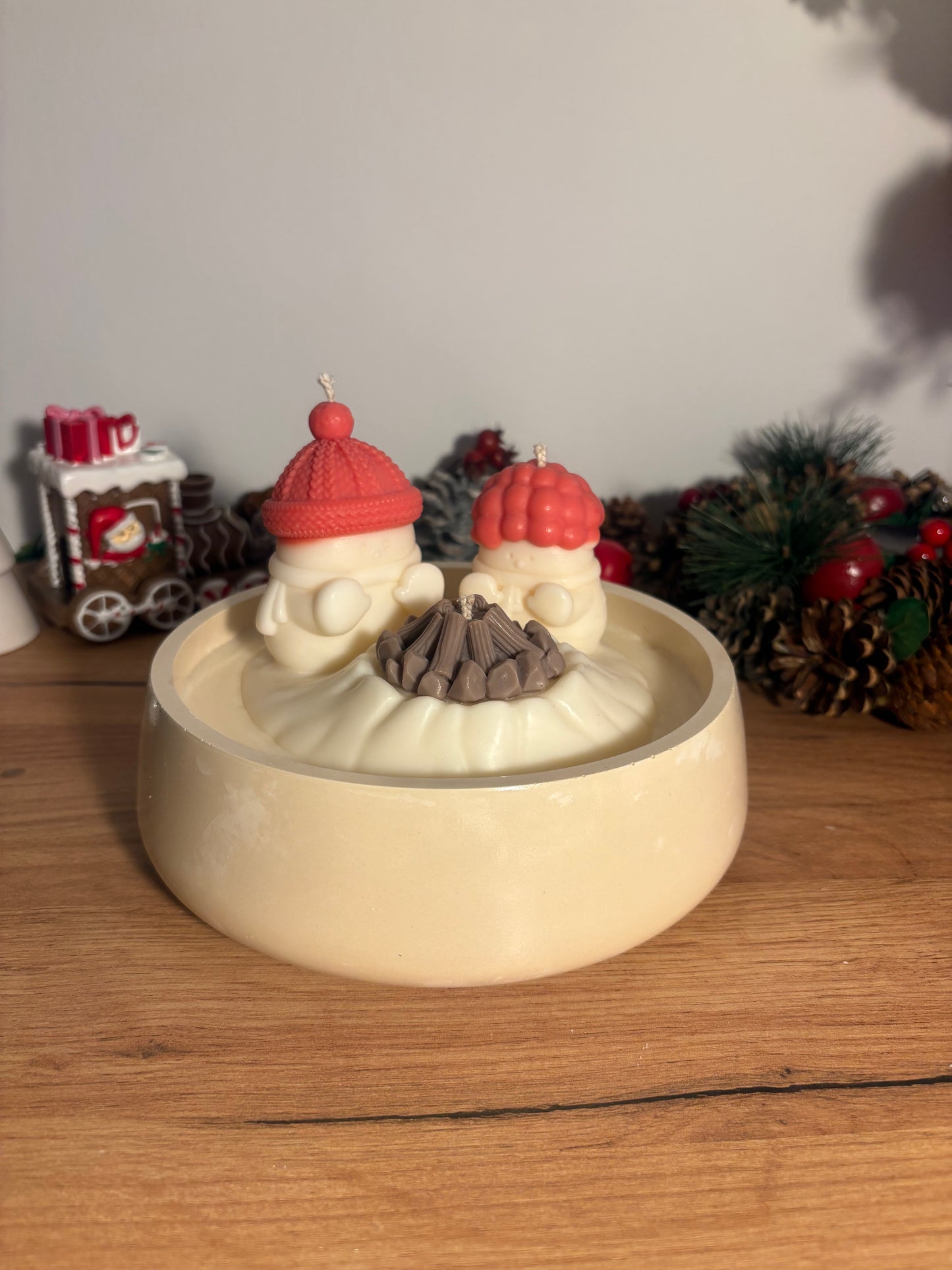 Snowman’s at the campfire