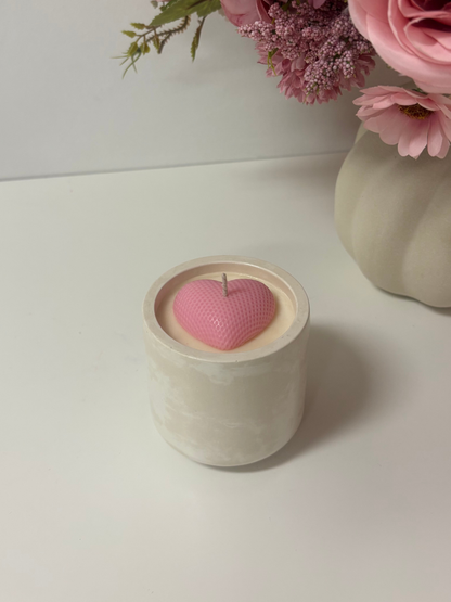 Heart Striped Candle Vessel