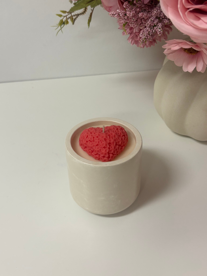 Heart Flower Candle Vessel