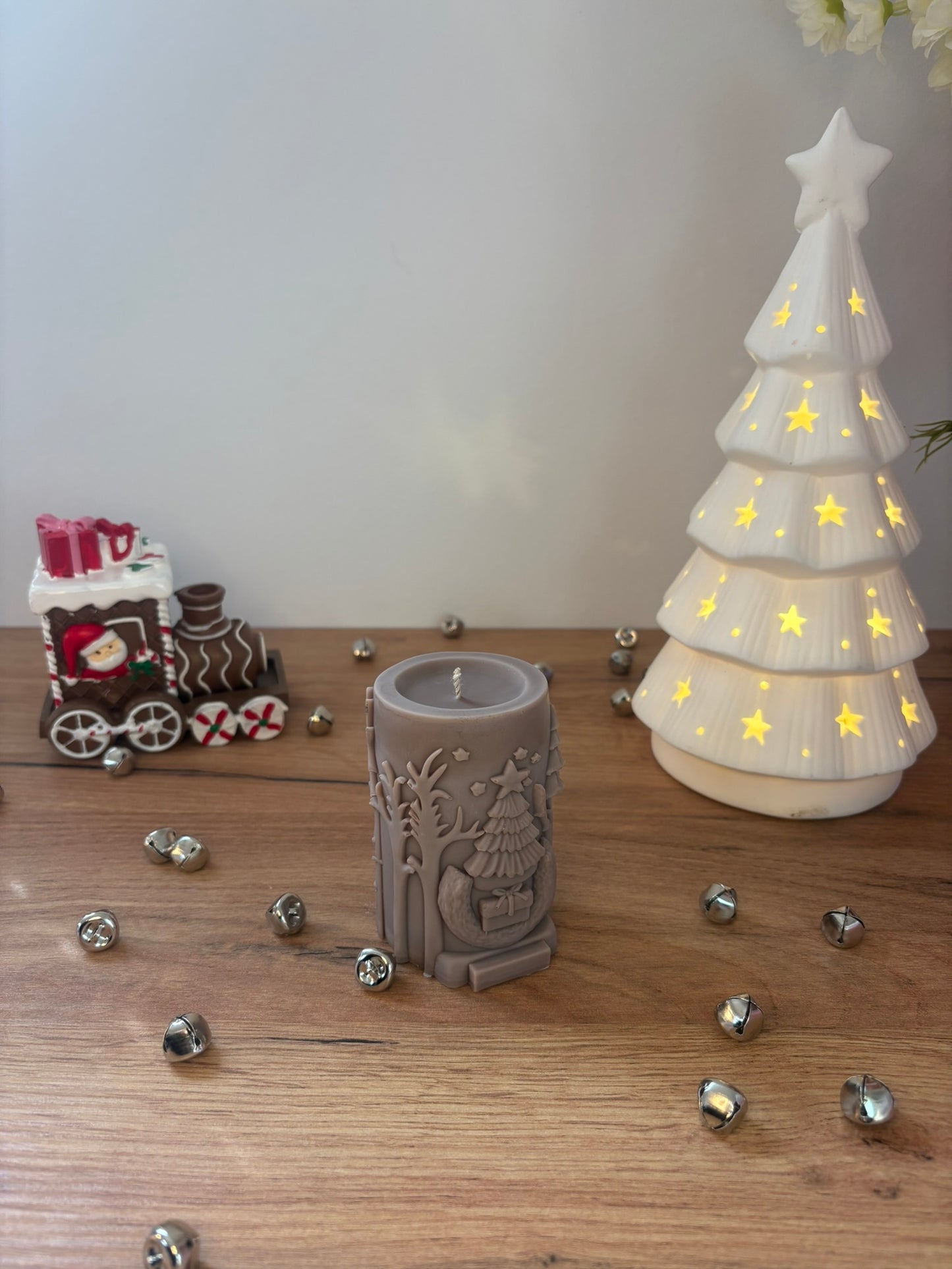 Christmas Reindeer Pillar Candle