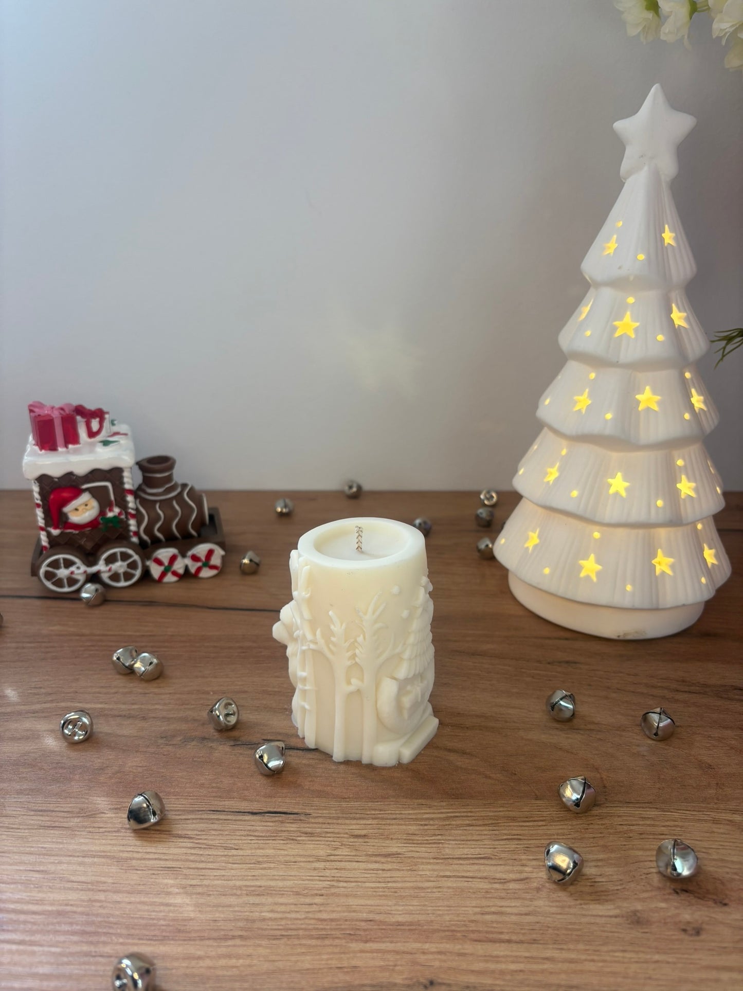 Christmas Reindeer Pillar Candle