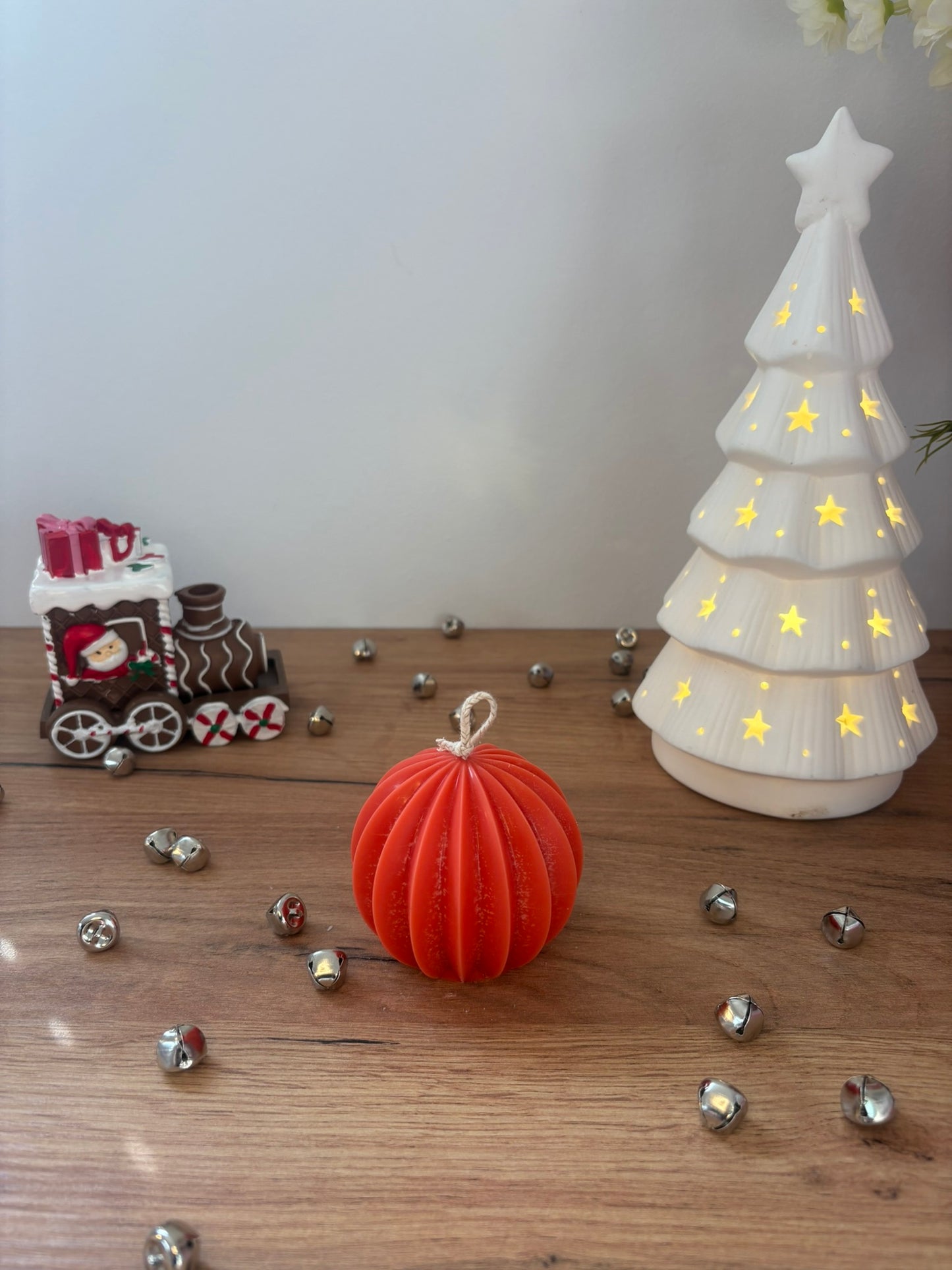 Christmas Large Striped Ornament Candle