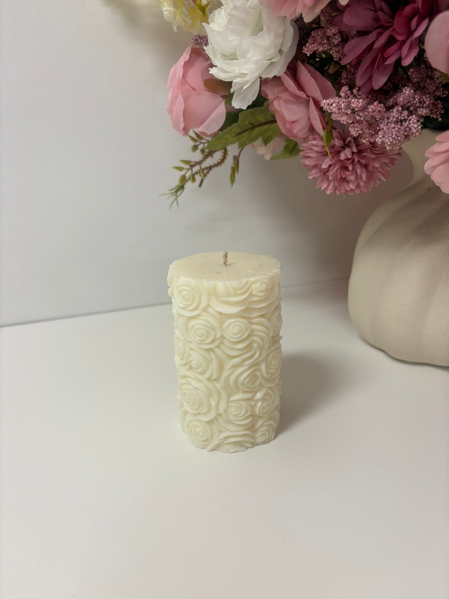 Rose Pillar Candle