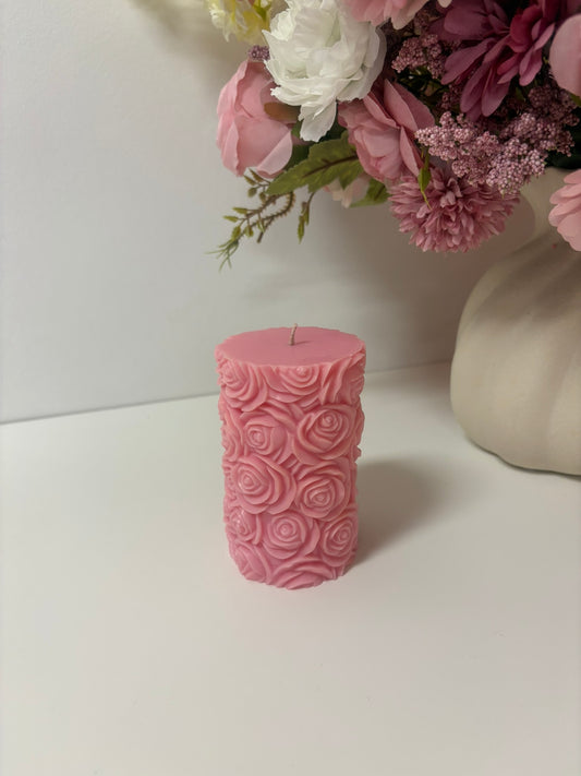 Rose Pillar Candle