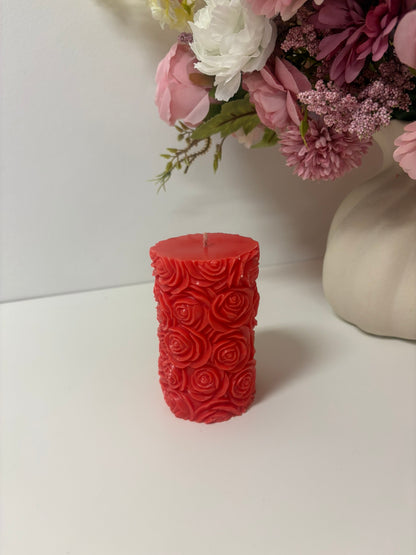 Rose Pillar Candle