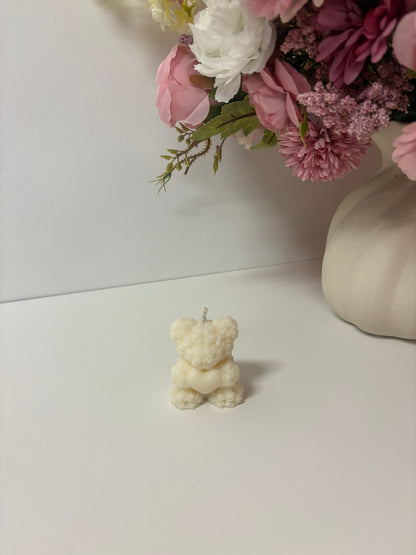 Rose Bear Heart Candle