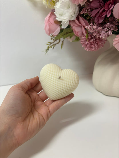 Heart Striped Candle