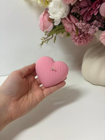 Heart Striped Candle