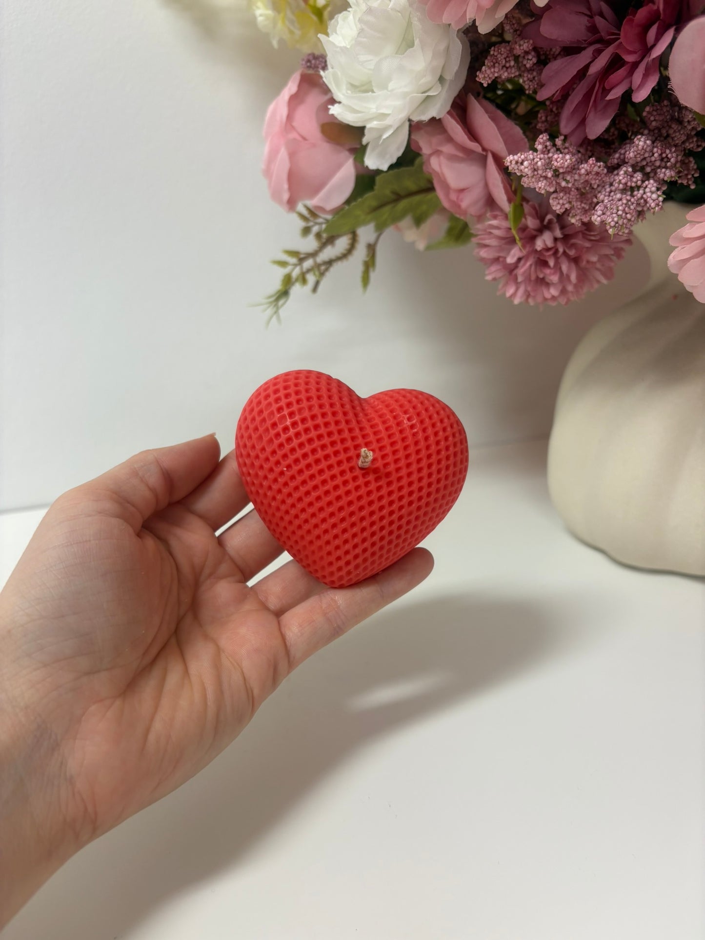 Heart Striped Candle