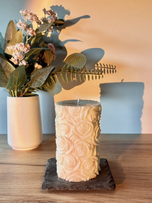 Rose Pillar Candle